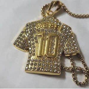 Gold and Silver Crystal Jersey Pendant